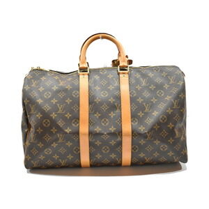 Louis Vuitton Keepall Monogram Brown Coated Canvas Boston Bag Travel